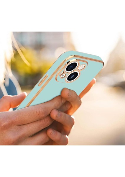 iPhone 13 Uyumlu Kılıf Kamera Korumalı Arkası Renkli Kenarları Parlak Dore Tasarım Kapak fiyatları