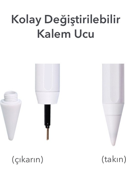 K11 Yeni Apple iPad ve iPad Pro Manyetik Kapasitif Stylus Kalem