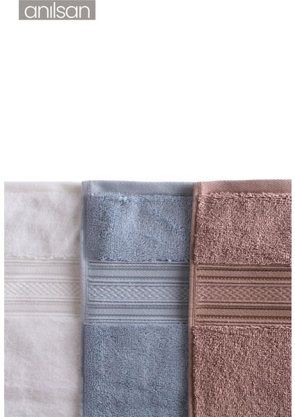 3'lü Süper Soft Bordürlü El Havlusu Seti - 50 x 90 cm , 250 Gr, Pamuk, Spa ve Otel Havlusu modelleri