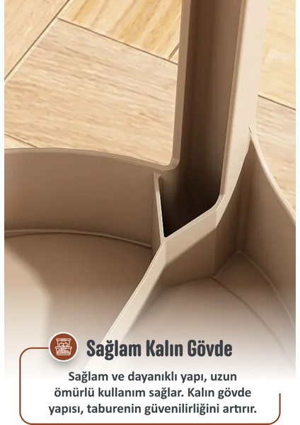 Kaymaz Ayaklı Dekoratif İç İçe Geçebilen Plastik Tabure Mutfak Bahçe Taburesi 4 Adet Mercan fırsatları