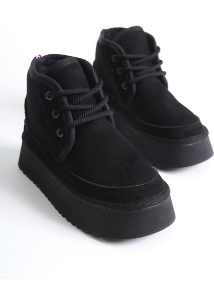 Kadın Kalın Tabanlı Kürklü Kışlık Bot RPV001K02A - Siyah indirimleri