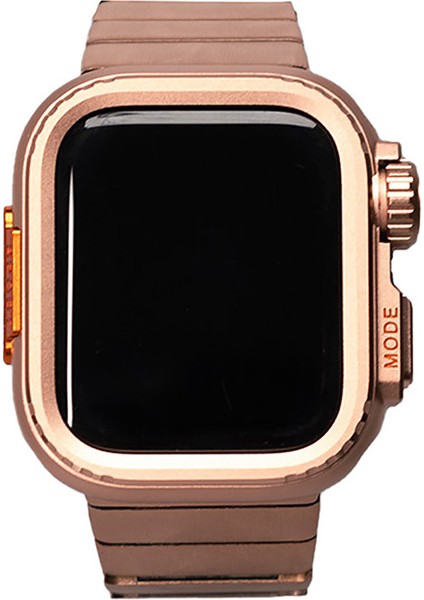 Watch 44MM Uyumlu Metal Kordon ve Parlak Sert Kasa Koruyucu Set fiyatları