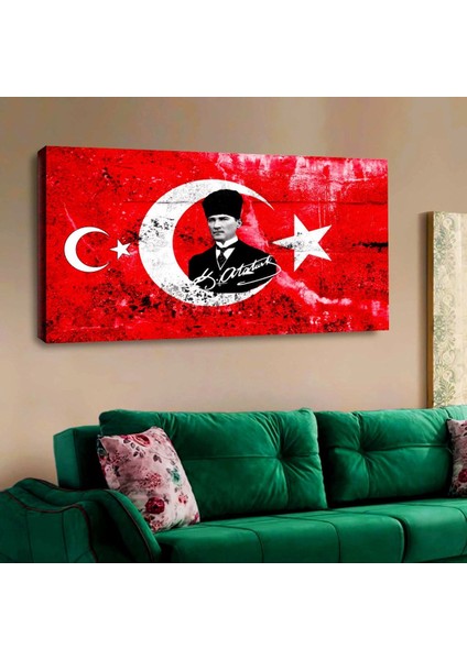 Zevahir 120x60 Kanvas Atatürk Ve Türk Barağı Tablosu