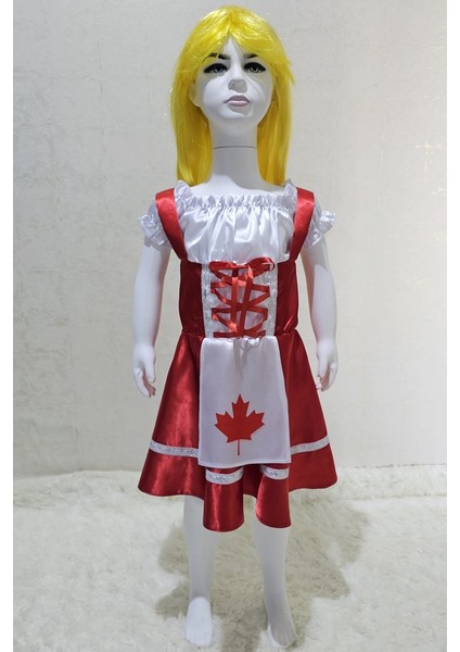 Kanada Kostümü Kız Çocuk | Kanadalı Kostümü Kız Çocuk