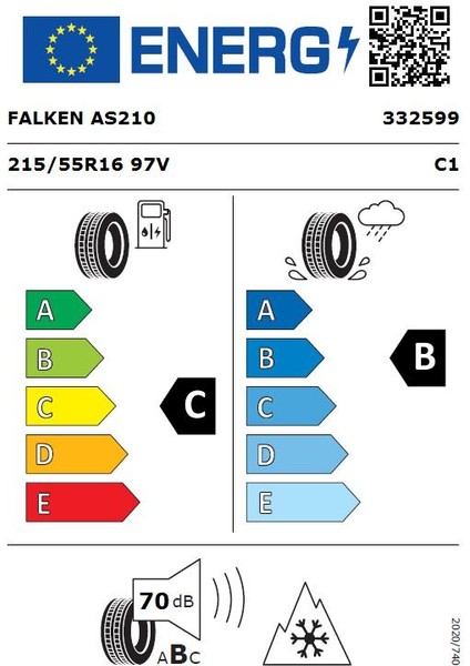 215/55 R16 Tl 97V Xl Euroall Season AS210 4 Mevsim Oto Lastiği (Üretim Yılı:2024)