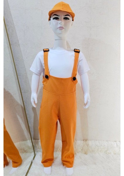 Bahçıvan Tulum ve Şapka Set Turuncu