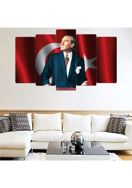 5 Parça Mdf Baş Öğretmen Atatürk Tablosu