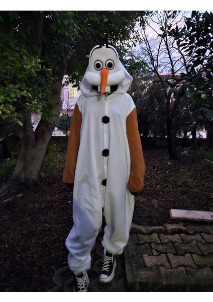 Olaf Kostümü Yetişkin | Karlar Ülkesi Olaf Pijama Tulum Kostüm