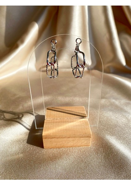 Düğüm Model Halka Çelik Silver Küpe modelleri