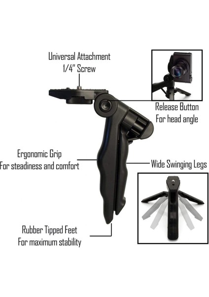 Tüm Cep Telefonları ile Uyumlu Çok Fonksiyonlu Mini Tripod Samsung , Iphone , Huawei , Xiaomi Vb.
