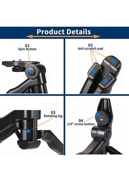 Tüm Cep Telefonları ile Uyumlu Çok Fonksiyonlu Mini Tripod Samsung , Iphone , Huawei , Xiaomi Vb.