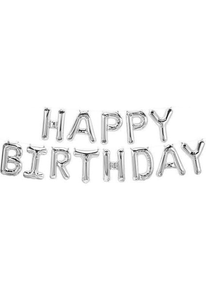 Happy Birthday Folyo Balon Set Gümüş fiyatları