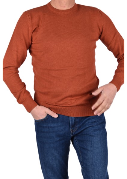 BRG-21173 Bisiklet Yaka Desenli Kazak/oranj/s modelleri