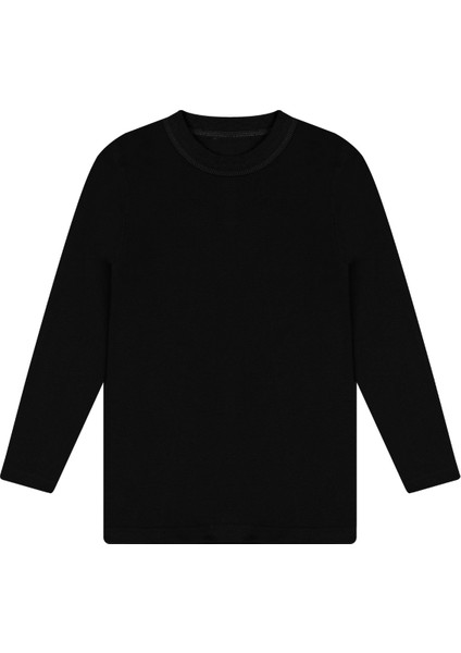 Erkek Çocuk Fanila Siyah Uzun Kollu Tişört %100 Pamuk Penye fırsatları