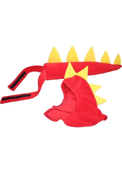 Dinozor Kostüm Set Kırmızı | Dinozor Kuyruk Başlık Set Kırmızı