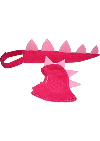 Dinozor Kostüm Set Fuşya | Dinozor Kuyruk Başlık Set Fuşya