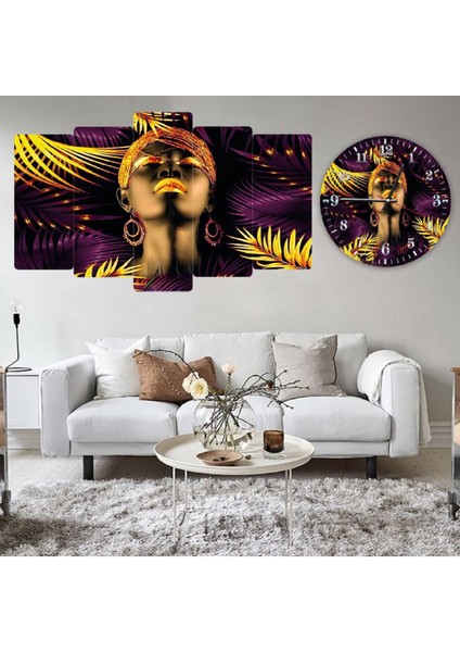 5 Parça Mdf Kadın ve Mdf Saat Kombin