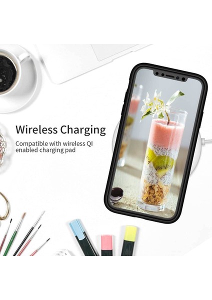 iPhone x / Xs Rubber Silikon Kılıf & Temperli Cam Ekran Koruyucu Seti (Siyah) fırsatları