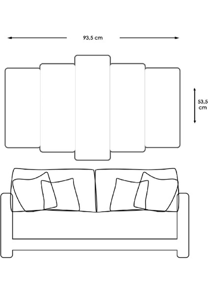 5 Parça Mdf Göl Manzaralı Pencere Tablosu