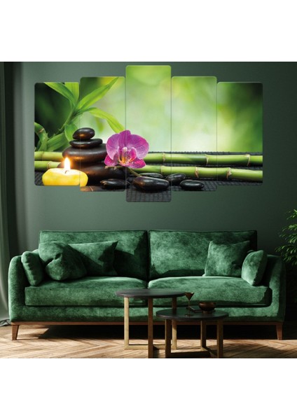 5 Parça Mdf Mum Taş Modern Tablo