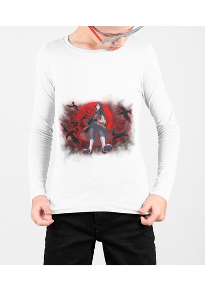 Naruto Akatsuki Anime Cosplay Baskılı Uzun Kol Tişört modelleri