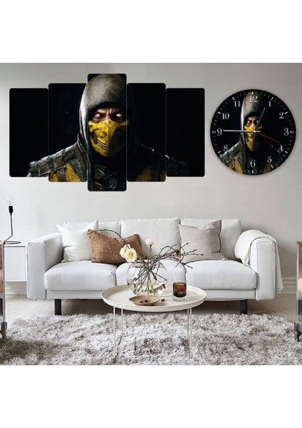 5 Parça Mdf Pc Oyun Tablo Ve Mdf Saat Kombin