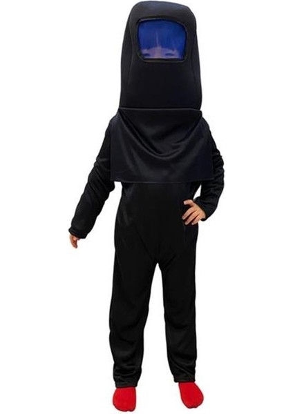 Among Us Cosplay Uzaylı Astronot Kostümü Siyah