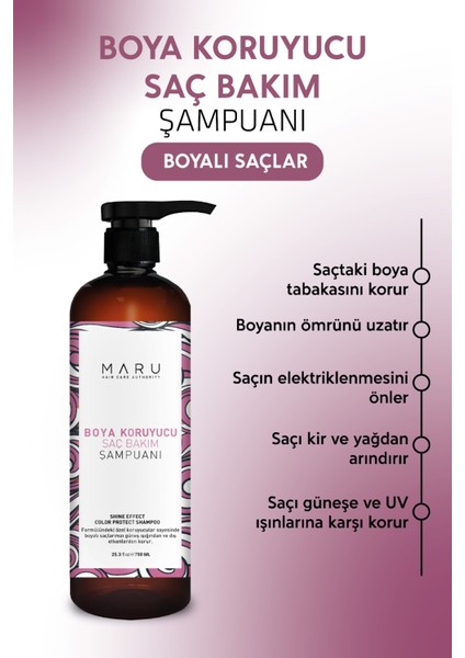MARU Renklendirme Işlemi Görmüş Saçlar Için Renk Koruyucu Şampuan 750 ml