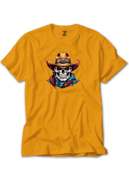 Kovboy Skull Sherif Sarı Tişört