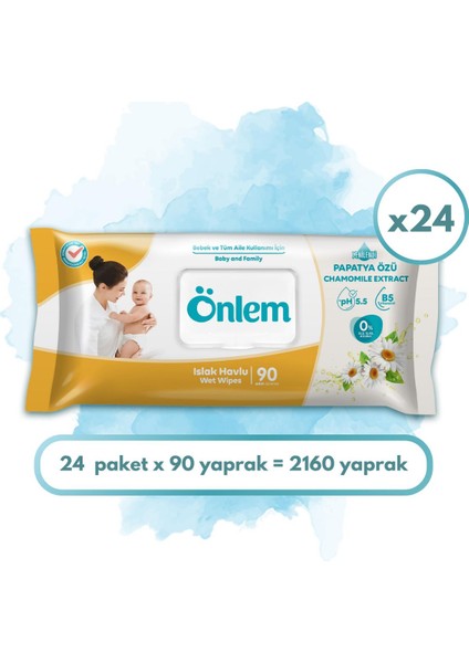 Papatyalı Islak Havlu 90 x 24 Adet