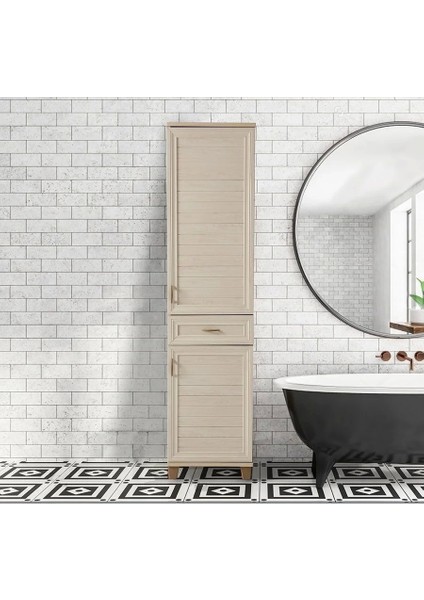 Panjur Kapaklı Mutfak ve Banyo Boy Dolabı Akçaağaç fiyatları