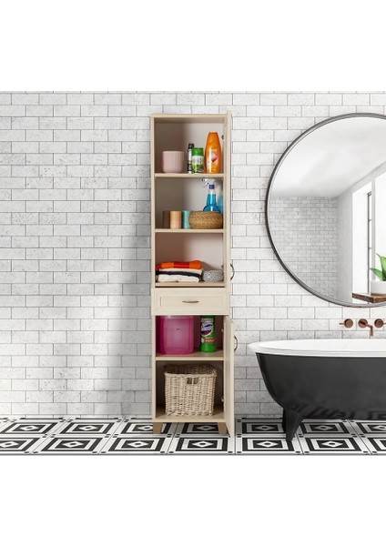 Panjur Kapaklı Mutfak ve Banyo Boy Dolabı Akçaağaç modelleri