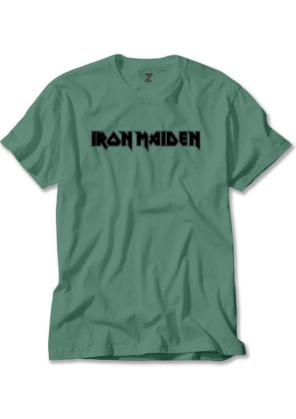 Iron Maiden Black Text Yeşil Tişört