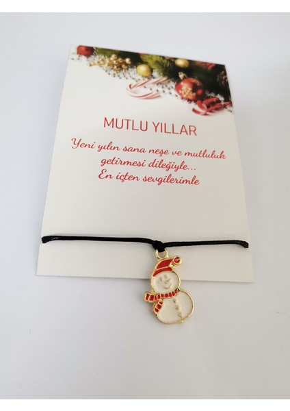 Yılbaşı Hediyesi Yeni Yıl Hediye Noel Temalı Charm Ipli Bileklik