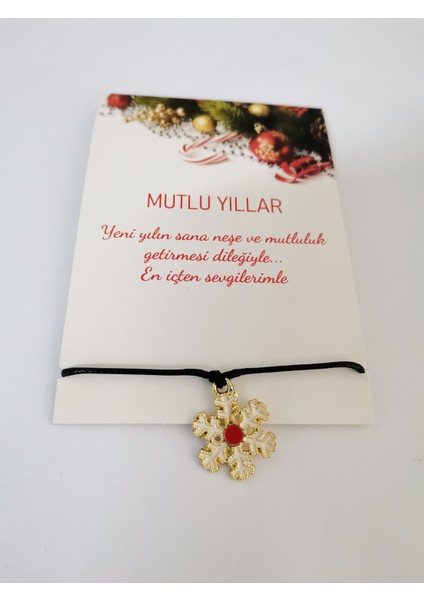 Yılbaşı Hediyesi Yeni Yıl Hediye Noel Temalı Charm Ipli Bileklik
