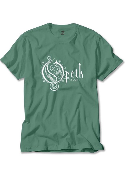 Opeth Logo White Yeşil Tişört