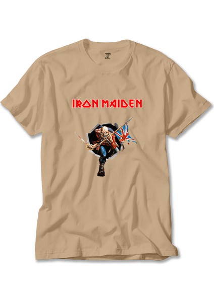 Iron Maiden Trooper Krem Tişört