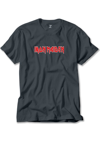 Iron Maiden Red Text Füme Tişört