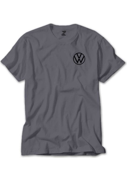 Volkswagen New Black Logo Gri Tişört