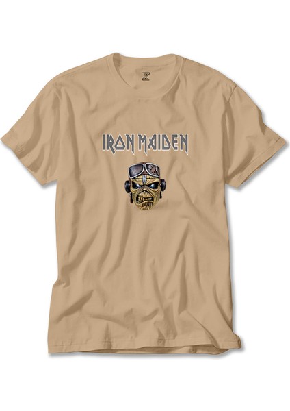 Iron Maiden Zombie Face Krem Tişört