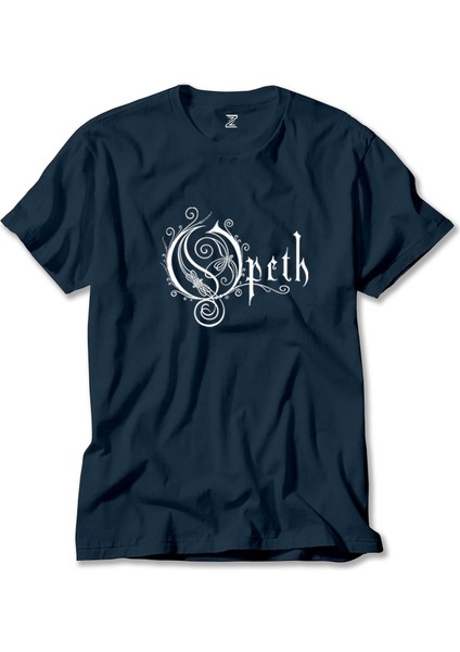 Opeth Logo White Lacivert Tişört