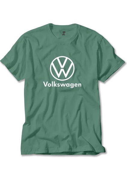 Volkswagen New Logo Text Yeşil Tişört