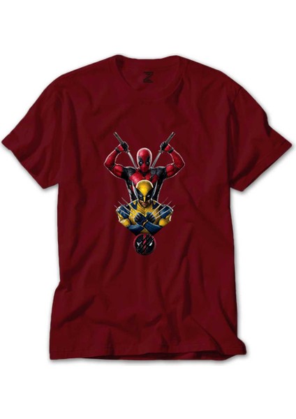 Deadpool Wolverine Warrios Kırmızı Tişört