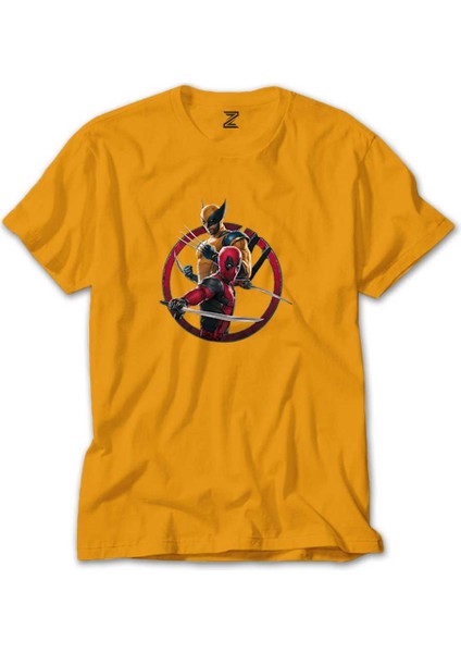 Deadpool Wolverine Movie Sarı Tişört