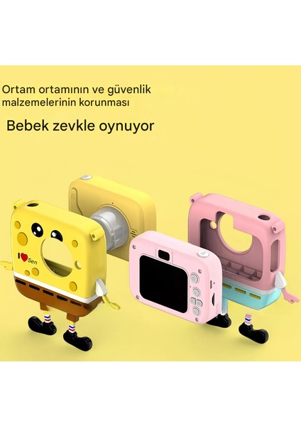 Sevimli Dijital Video Kamera 20MP Karikatür Çocuk Selfie Kamerası Çoklu Filtreler, Oyun, Müzik