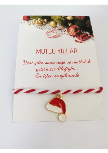 Yılbaşı Hediyesi Yeni Yıl Hediye Noel Temalı Charm Marteniçka Ipli Bileklik