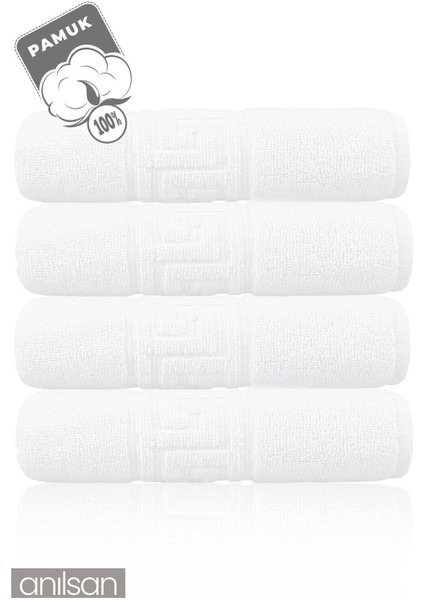 4'lü Greek Beyaz Banyo Havlusu - 70 x 140 cm , 490 Gr, PAMUK, Spa ve Otel Havlusu