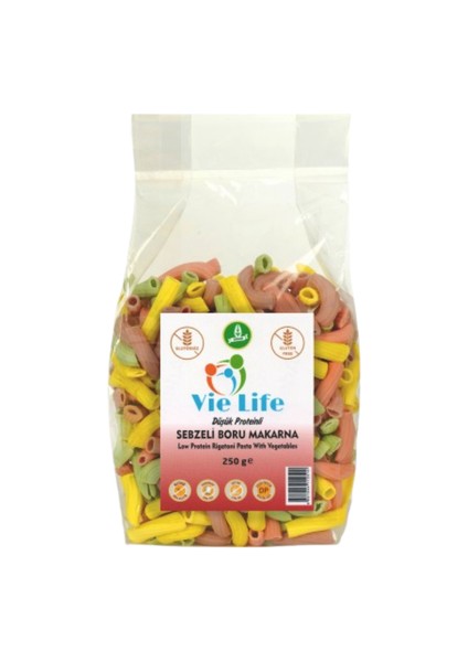 Vie Life Düşük Proteinli Sebzeli Boru Makarna 250 gr