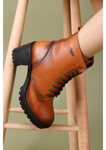 Galsu Kadın Deri Taba Kalın Topuklu Bot fiyatları