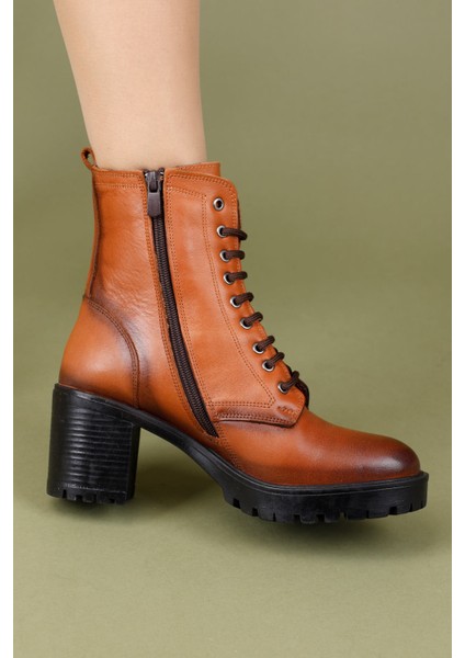 Galsu Kadın Deri Taba Kalın Topuklu Bot fırsatları